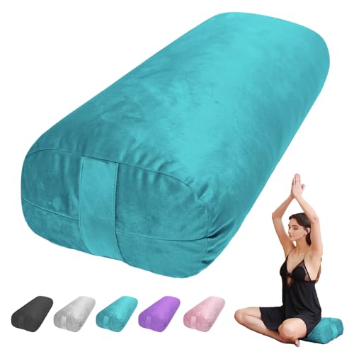Yoga Bolster Pillow for Restorative & Yin Yoga, Meditation Cushion - color: Green