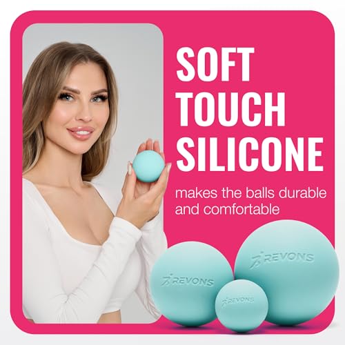 3 in 1 Massage Ball Set - Lacrosse Balls for Myofascial Release, Back Pain Relief, Face Fitness, Trigger Points, Yoga, Physical Therapy, Muscle Recovery and Soft Deep Tissue Massage (Turquoise) - color: Turquoise