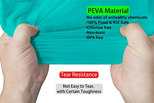 Aqua Blue Plastic Tablecloths 2 Pack Disposable Table Covers 84 Inch Circle Baby Shower Party Tablecovers PEVA Seafoam Blue Table Cloths for BBQ Picnic Birthday Wedding Parties 6 ft Round Table Use - color: A02 Aqua