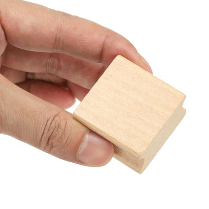 PATIKIL 35x35mm Blank Wood Rubber Stamp Mounts, 5Pcs Wooden Rubber Stamp Handle Hard Wooden Blocks for Making DIY Crafting, Brown - size: 35x35mm