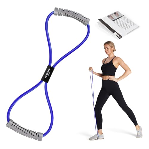 Figure 8 Resistance Bands with Handles, Arm Resistance Bands | Home Workout, Physical Therapy, Strength Training, Travel Portable, Arm workouts - color: Blue - 40lbs