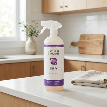 Natural House Surfy - Plant-Based Enzyme All-Purpose Cleaner Spray - Multi-Surface Formula - Septic-Safe, Plumbing-Friendly - Lavender Sage Scent - 32 oz