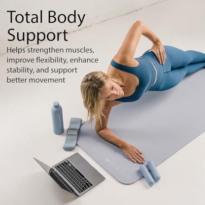 Lindywell Pilates Yoga Workout Mat Non Slip 6mm, 8mm, 10mm Thick - 6ft x 26in - color: Blue, size: 10mm