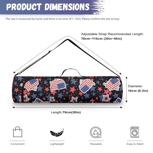 Yoga Mat Bag for Women & Men Full-Zip Yoga Mat Carrier Bag for Class Workout Park with Adjustable Strap - color: American Map
