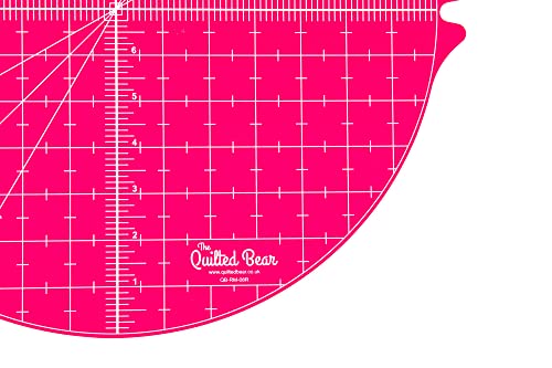 The Quilted Bear Rotating Cutting Mat - Circular 14" x 14" Self Healing 360° Rotating Craft Cutting Mat with Innovative Locking Mechanism for Quilting, Sewing, Dressmaking & Crafts (Pink) - color: Pink