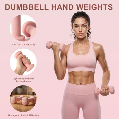 Pilates Kit, Home Pilates Equipment Set for Women,14" Pilates Ring and Ball,Resistance Bands,Dumbbells,Training Guide & Grip Socks Accessories for Starter Home Workouts