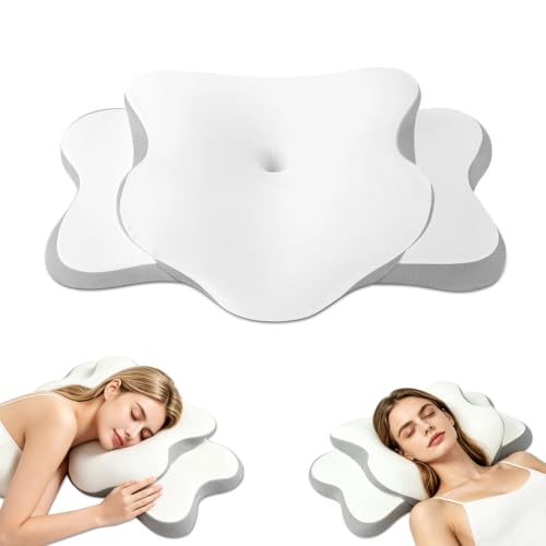 Cervical Neck Pillow for Neck Pain Relief & Side Sleeper | Ergonomic Pillow for Sleep Apnea, Neck Pain, and Snoring Relief | Orthopedic Memory Foam with Ergonomic Neck Support, White, Standard - color: White, size: Standard