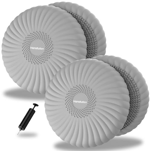 Wobble Cushion Core Balance Disc, Wiggle Seat with Inflation Pump | Extra Thick Non-Slip, Help Stay Focused for Sensory Kids, Improve Sitting Posture & Relieve Back Pain, Core Strength Trainer - color: 2Grey