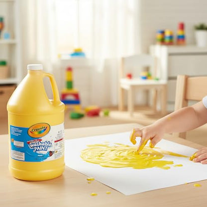 Crayola Washable Paint, Yellow – 1 Gallon Non-Toxic Kids’ Paint for School Projects, Classroom Art & Crafts - color: Yellow