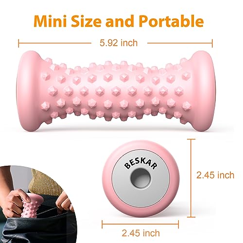 BESKAR Foot Massager Roller for Plantar Fasciitis Relief - color: Pink