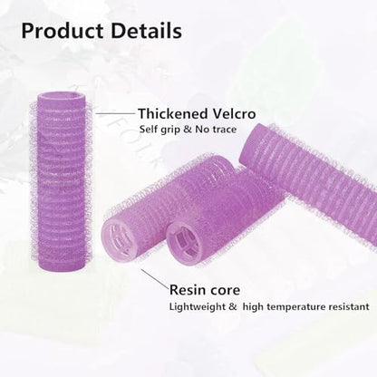 ZMD 18Pcs Self Grip Small Hair Curlers Rollers, Plastic Hair Curlers Heatless Salon Hairdressing Curlers DIY Curly Hair Accessories for Women Girls Short Thin Fine Hair (0.8 x 2.4 Inch) - color: Purple