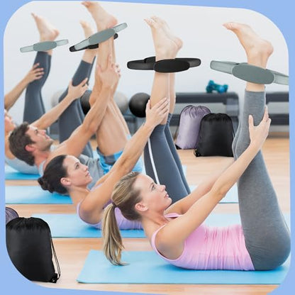 Poen Pilates Equipment Kit for Home Workout Pilates Ring and Ball Set for Women 12'' Circle Yoga Fitness Essentials Kit with Resistance Bands, Yoga Strap, Socks,Bag - color: Black,Gray