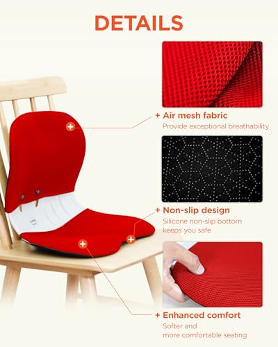 curble Wider Cover, for Wider Chair, Ergonomic Chair Back Support and Lumbar Support (Cover Red) - color: Cover Red