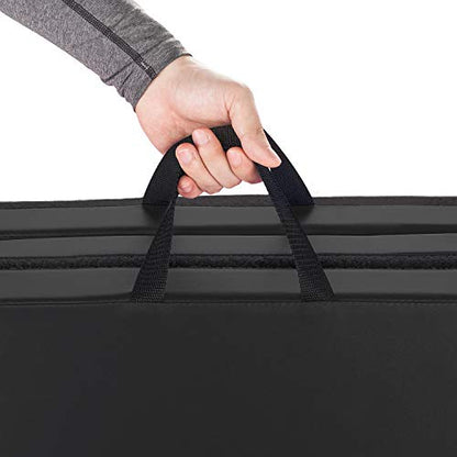 Bonnlo Folding Exercise Aerobics Mat, 6ft x 2ft x 2in PU Leather Mats with Carrying Handles with Hook & Loop Fastener for MMA, Stretching, Cheerleading Martial Arts,Gymnastic - color: Black