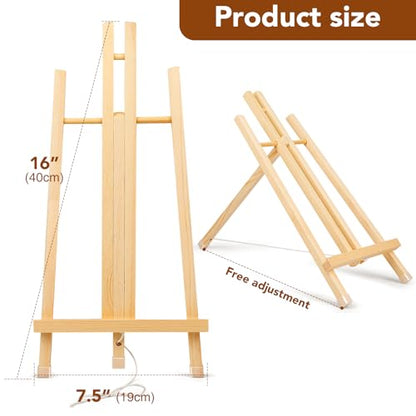 AROIC 8 Pack 15 Inch Wood Easels, Easel Stand for Painting Canvases | Art, and Crafts, Tripod, Painting Party Easel, Kids Student Table School Desktop, Portable Canvas Photo Picture Sign Holder - style: 15"-8p
