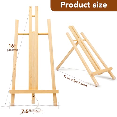 16 Pack 15 Inch Wood Easels, Easel Stand for Painting Canvases and Crafts | Tripod, Painting Party Easel, Kids Student Tabletop Easels for Painting, Portable Canvas Photo Picture Sign Holder - style: 15"-16p