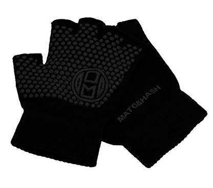 Mato & Hash Yoga Pilates Fingerless Exercise Grip Gloves - color: Blackout, size: Single