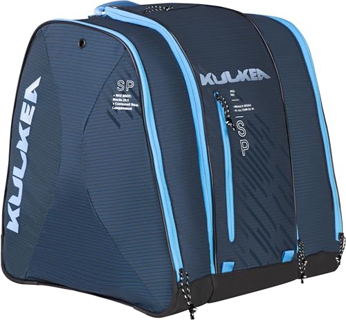 KULKEA Speed Pack Ski Boot Backpack - Ski Boot Bag With Open Pack Design - Durable, Spacious, Water Resistant Gear & Boot Storage - color: Blue Run