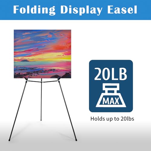 70" Adjustable Aluminum Display Easel Stand, Holds 20 lbs | Versatile Tripod Easel for Artistic Presentations, Lightweight and Sturdy for Art Shows, Exhibitions, and Studios,4 Pack - style: 4 Pack