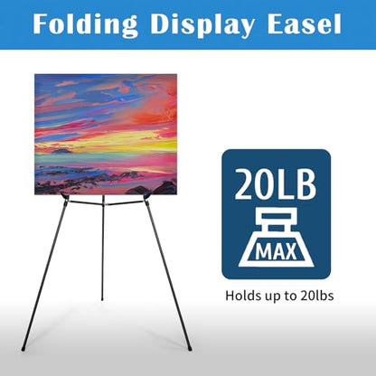 70" Adjustable Aluminum Display Easel Stand, Holds 20 lbs | Versatile Tripod Easel for Artistic Presentations, Lightweight and Sturdy for Art Shows, Exhibitions, and Studios,4 Pack - style: 4 Pack