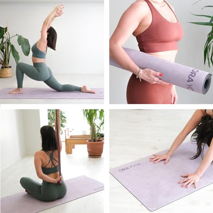 Non-Toxic Premium Suede Large Workout Mat - 3mm Thick With Strap - Eco-Friendly Exercise Mat for Women & Men - Non-Slip for Pilates, Gym, Home Workout