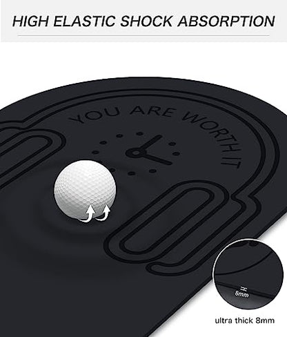 8/20/30mm Jump Rope Mat Fitness Exercise Mat Durable, Non-Slip, Workout Mats with Jump Rope & Carrying Bag for Home Gym Flooring (55"x 24") - color: Black-8mm