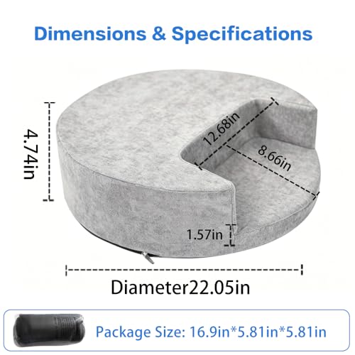 Meditation Cushion & Pillow Seat - No More Numb Legs Comfortable Memory Foam Sitting for Adult, idea for Reading, Yoga.