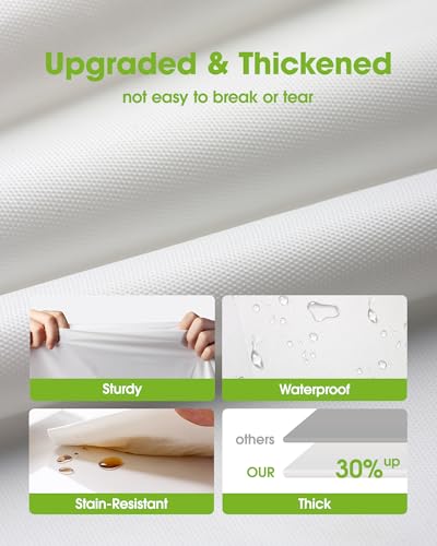 Pureegg Plastic Table Cloth Disposable 8 Pack, 84 Inch Round, White | Party Supplies, Wedding, Picnic, Leakproof & Sturdy, White, Round Tablecloth, Table Cover - color: White, size: 84" Round