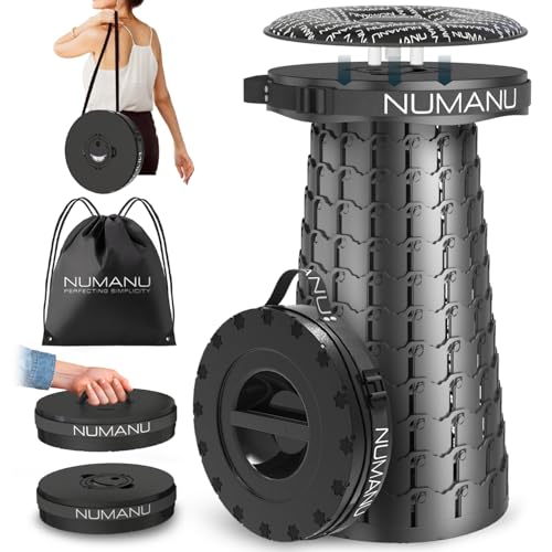 NUMANU 3XL Cushioned Collapsible Stool for Adults, Folding Seat, 1000 lbs - size: 3XL 23.2" + Cushion & Bag