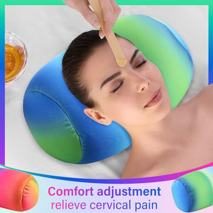 Barydat 2 Pcs Microbead Pillow Microbead Pillows Neck 11.4 x 6.3 in Body Support Microbead Bolster Cylindrical Pillow Colorful Rainbow Neck Pillow for Sleeping Travel Head Back Cervical Cushion
