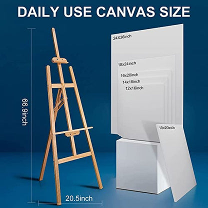 Stretched Canvases for Painting 16x40 Inch 2-Pack, 12.3 oz Triple Primed Acid-Free 100% Cotton Long Blank Canvas, Large Art Canvases for Oil Paint Acrylics Pouring & Wet Art Media, Pour Painting - size: 16"x40"(2-Pack), style: Studio