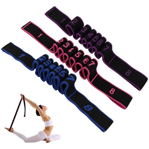 Fitness Resistance Bands with Handles, 8-Section Elastic Training Bands, Exercise Bands for Yoga and Stretching, Full Body Workout Gear for Full Body Stretching Shaping