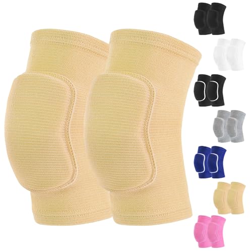HISFFOG Volleyball Knee Pads for Dancers, Soft Breathable Knee Pads for Men Women Youth Girls Kids Knees Protective, Knee Braces for Volleyball Football Dance Yoga Wrestling Running Cycling - color: Skin, size: Small