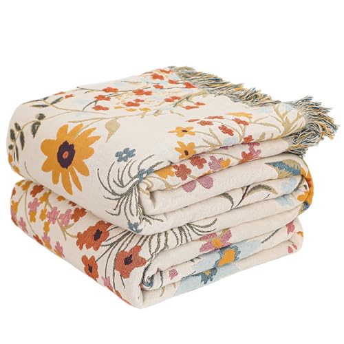 Ultra Soft Fall Boho Throw Blanket,Colorful Floral, 60"x80" - color: Colorful Floral, size: 60''x80''