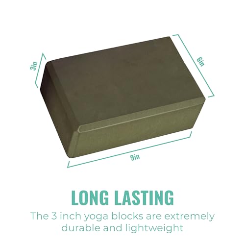 3in Foam Bulk Yoga Blocks, 10 Pack - color: Olive Green