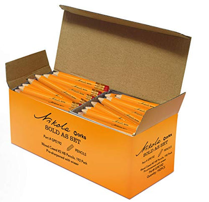 Mini Golf Pencils with Erasers, 192-Count, #2 HB Bulk - size: 96 Count (Pack of 2), style: Golf Pencils With Eraser
