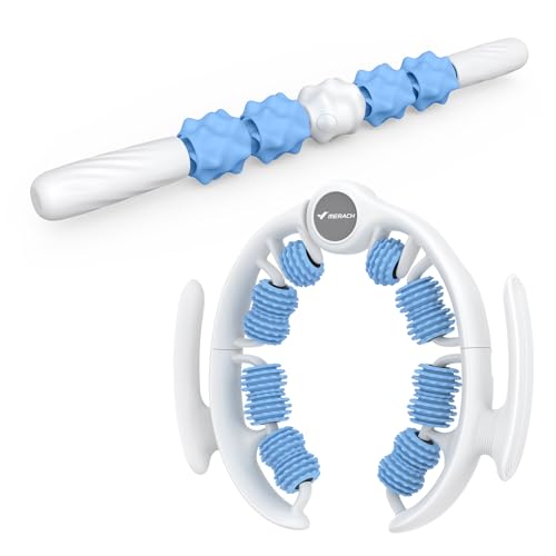 MERACH Cellulite Massage Tool with Push Pull Roller, Lymphatic Drainage Massager, Leg Massager with Detachable Handles, Exercise Equipment for Thighs & Legs & Buttocks, Gift for Women - color: Blue