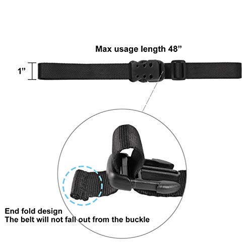 Ayaport Utility Straps with Buckle 48" Quick-Release Adjustable Nylon Straps Black 4 Pack - size: 1"x48"
