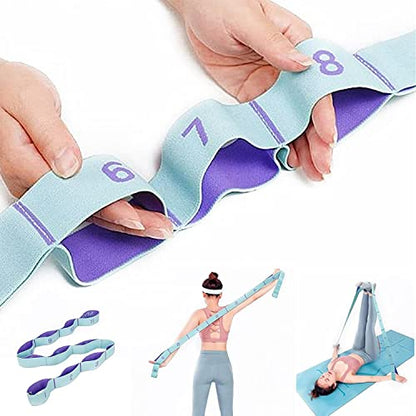 Stretch Straps, Yoga Elastic Stretching Strap with Adjustable 11 Loops | Fitness Leg Stretch Band, Flexibility Trainer Equipment, Resistance Stretch Assist Belt, for Physical Therapy, Pilates Ballet