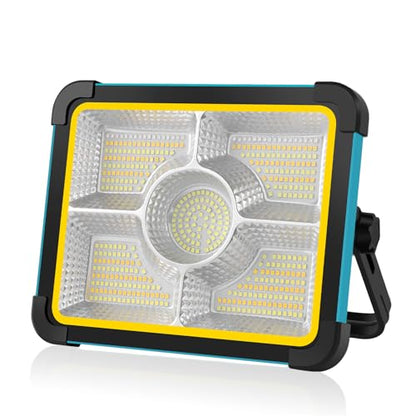 Rechargeable LED Solar Work Light | Job Site Battery Rechargeable LED Floor Light, Waterproof Portable Camping Light for Emergency, Repair, Camping - size: 12000mAh