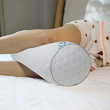 Kingnex Cylinder Bolster Roll Pillow for Back or Side Sleepers 20x8 | Shredded Latex Filling, Removable Cooling Cover, Under Knees for Back Sleepers, Between Legs to Relief Lower Back Pain - size: 20 Lx8 D