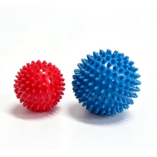 Spiky Massage Ball Set, 3in & 3.5in Dual Size Hard Spiked Rollers