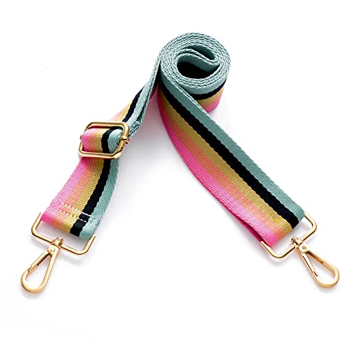 S-Jacorry Purse Strap Replacement Crossbody Wide Shoulder Strap Adjustable Canvas Straps Handbag Strap Replacement Belts - color: Gold Buckel-139