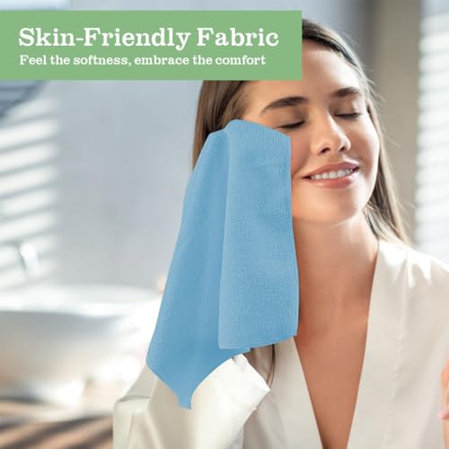 UNIMADE Washcloths 20 Pack Face Towels (12" x 12"), Highly Soft Wash Cloths | Hand Towels, Fast Drying Multi-Purpose Microfiber Cleansing Cloths for Bathroom, Hotel, Spa, and Salon Blue - color: Blue, size: 20Pack