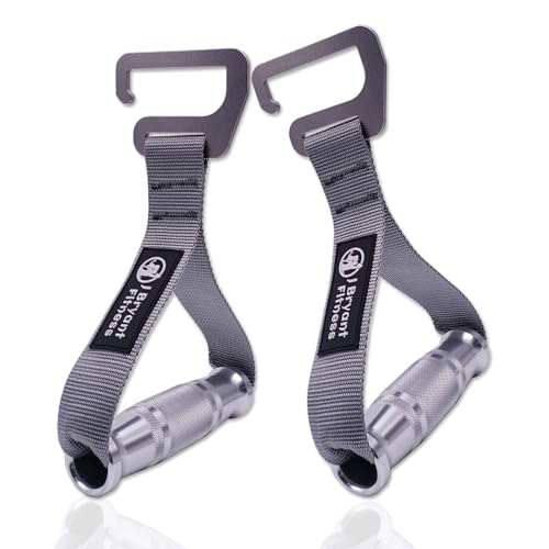 J Bryant Fitness Resistance Band Exercises Handles Heavy Duty Metal Gym Handles Stainless Steel Large Size Hook for Wide Pull Up Resistance Band Training Home Workout Fitness Equipment - color: Silver