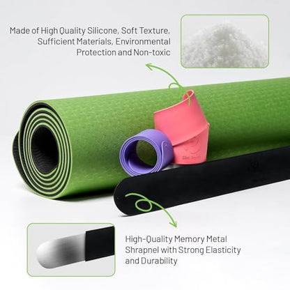Slim Panda Yoga Mat Strap Slap Band, One Snap Keeps Mats Tightly Rolled, Heavy-Duty Clasp Fits Most Size Mats(24" L X 2" W) - color: Purple