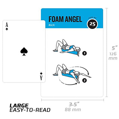 NewMe Fitness Foam Roller Workout Cards - 62 Jumbo Exercise Deck