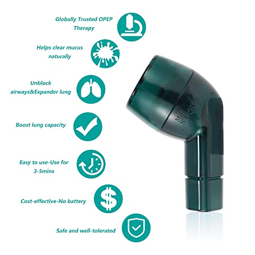 MILLSTEPS Breathing Exercise Device for Lungs,Flutter Valve,Expiratory Breathing Exerciser - Clear Mucus from Airways Naturally & Build Stronger Lungs (Green) - color: Green