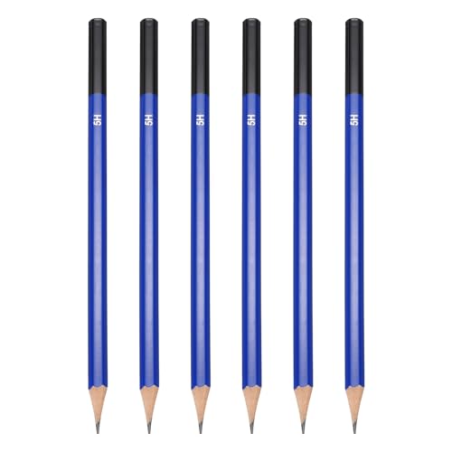 PATIKIL 5H Drawing Pencils for Sketching, 6PCS Sketch Pencils for Drawing Art Pencils Graphite Wood Pre-sharpened for Drawing Sketching Artists - size: 1 Count (Pack of 1), style: 5H