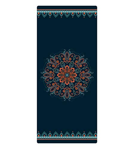 nuveti Suede TPE Yoga Mat High Density Non Slip Yoga Mats with Carrying Bag,72"x32" Extra Thick 8MM Exercise & Workout Mat for Yoga, Pilates and Fitness - color: Flowers